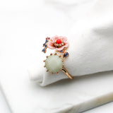 Les Néréides Beautiful Adorable Colorful Stone Rose Gold  rings Size 7